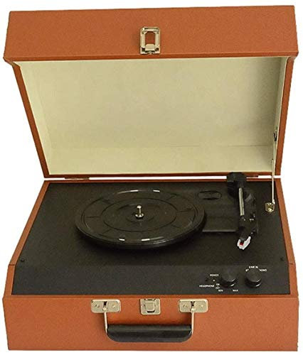 Reproductor de vinilo vintage, tocadiscos portátil de tres velocidades, Bluetooth, 18/20/30 cm, reproductor de discos de vinilo con altavoces estéreo integrados, auriculares y gramófono