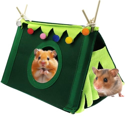 Esshogo Wald Versteck Fleece, Versteck Haustier Käfig Habitat Haus, Zelt Nest Spielzeug für Frettchen, Meerschweinchen Wald Versteck, Haustier Käfig Habitat Haus