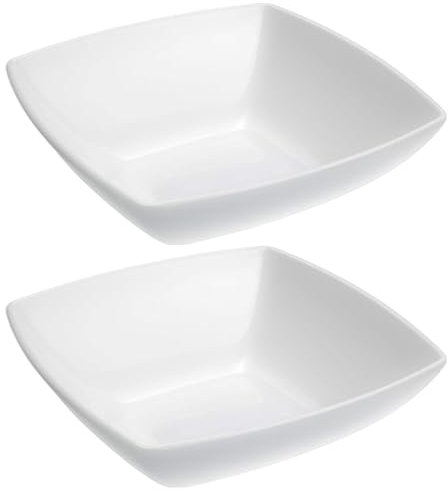Sicignano | Cuenco cuadrado de melamina blanca 18 x 18 x 6 cm | lavable en lavavajillas, elegante y resistente | aperitivos, aperitivos, aperitivos | ensaladera, salsas, aperitivos, sushi y especias