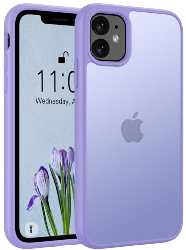 Andwing Matt Hülle für iPhone 11 6,1 Zoll Hellviolett | Militärstandard FallSchutz Handyhülle Durchscheinende Rückseite Schutzhülle, Anti-Fingerabdruck Kratzfest Haltbar