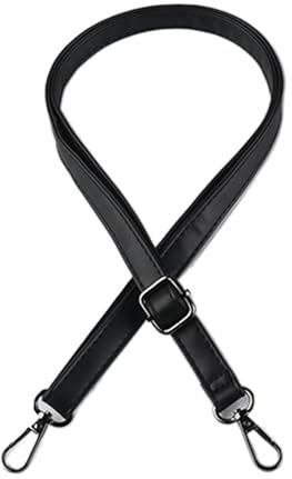 ENWWCH Damen Ledertaschengurt 130CM Damen Handtasche Zubehör PU Leder Schulter Messenger Bag Abnehmbarer Ersatz Schultergurt Verstellbar Für Schultertaschen(L87-Black Buckle)