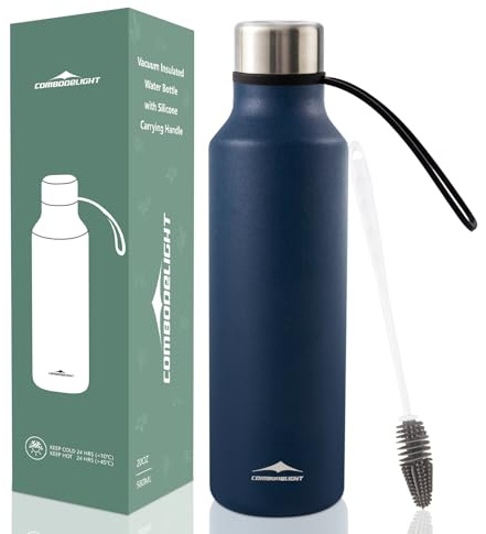 Combo Delight Thermosflasche 580ml – Edelstahl Isolierflasche für eiskalte Getränke & Kohlensäure geeignet, auslaufsicher, spülmaschinenfest – Ideal für Sommer, Sport, Strand & Büro