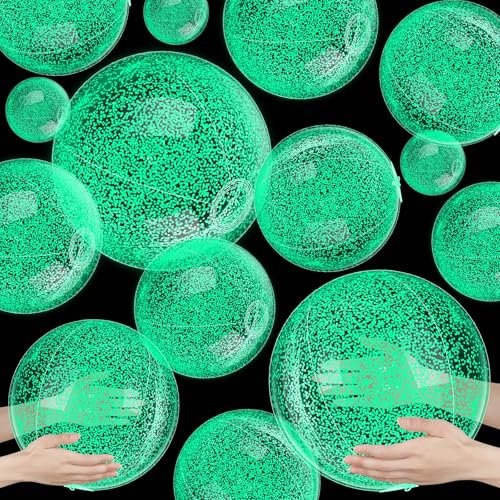 Vertintong 6 Pcs 16 Inch Light up Inflatable Balls Glow in The Dark Blow up Pool Floating Inflatable Balls for Summer Neon Party Games Pool Garden Decorations Outdoor