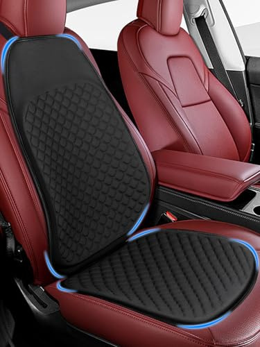 Jisejima Coussin de siège en gel respirant pour voiture, housse de protection pour siège avant avec fond antidérapant pour chaise automobile, fauteuil roulant, chariot de golf, conducteurs, bureau
