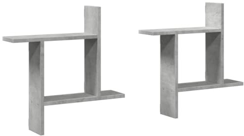 Mensole a Muro 2pz Grigio Cemento 50x12x50 cm in Truciolato, Mobili, Scaffalature, Scaffali e mensole per pareti Grigio