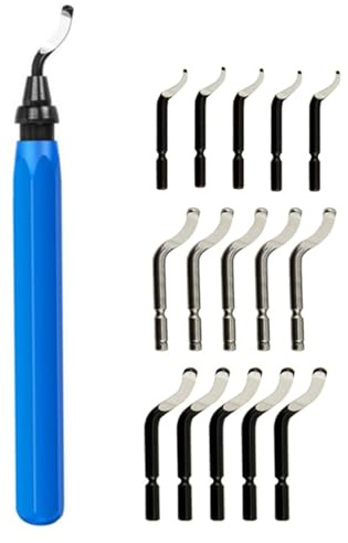 Eficiente herramienta de desbarbado azul con cortador reemplazable 10/15, ideal para metalurgia y fabricación de moldes, herramienta profesional de desbarbado manual