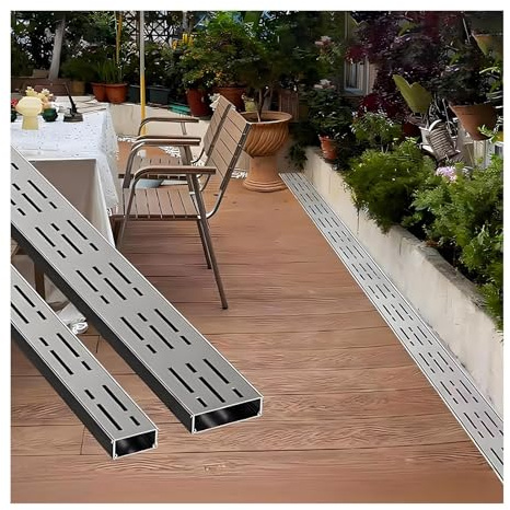 ZHENGQIAN Canaletta scolo Acqua piovana Cemento,Canaletta Doccia,grondaia Acqua piovana,Canalette di Drenaggio Strette per Patio Esterne,Sistema Drenaggio,Personalizzabile(H8*W5CM/H3.15*W1.96IN)