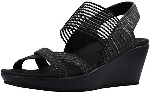 Skechers Beverlee High Tea Damensandalen, Schwarz/Schwarz, 39 EU