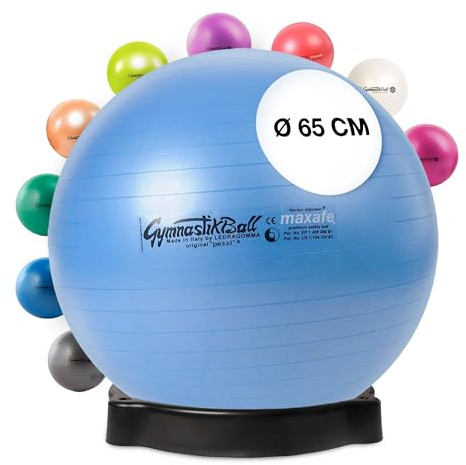PEZZI Gymnastikball Maxafe Sitzball mit Ballschale | Sitzball mit Burst-Proof-System, belastbar bis 400 kg, für Therapie, Sport und Büro