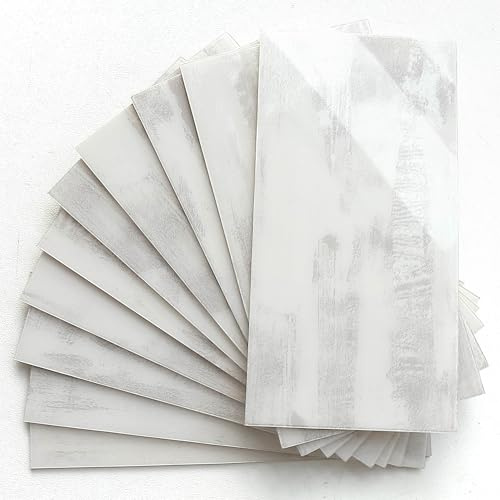 BeNice Stick on Subway Tiles for Kitchen Tile Stickers,Self Adhesive Bathroom Panels for Walls Waterproof Marble Tiles(23pcs,Grey)