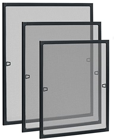 XMTECH Fliegengitter Fenster Insektenschutz Alu Rahmen Anthrazit 100x120cm | Mückengitter mit Fiberglasgewebe & Aluminiumrahmen, UV-beständig, zuschneidbar, einfache Montage für Fenster, ohne Bohren