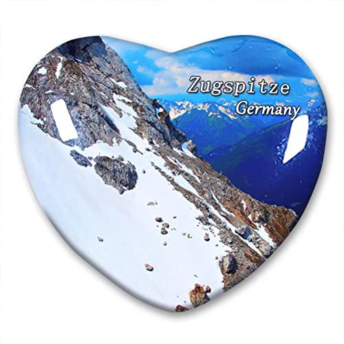Deutschland Zugspitze Kühlschrankmagnet Kühlschrankmagnet Kühlschranksticker Kollektion Deko Magnet Reise-Souvenir Herzform Kristallglas