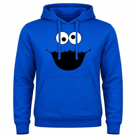 El Desván Nerd Monstruo de Las Cookies - Sudadera con Capucha para Hombre Color Azul Royal Talla L