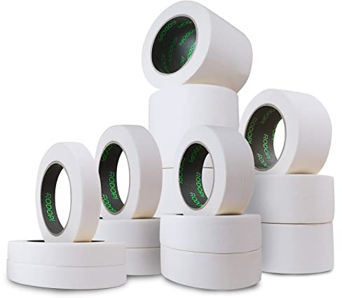 RODOPI Kreppband SplashGuard 19mm 25mm 36mm 50mm 100mm Malerkrepp 50m Rolle Abklebeband leicht abtrennbar Malerband Beige Abdeckband für Maler Kreppbänder (100mm, 1 Rolle)