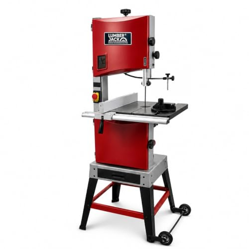 Lumberjack 14 Inch Professional Bandsaw Band Saw 1100W Induction Motor | Powerful 1100W 14 floorstanding bandsaw with 230mm cutting depth, 2 speeds, cast iron table, LED light and wheel kit.