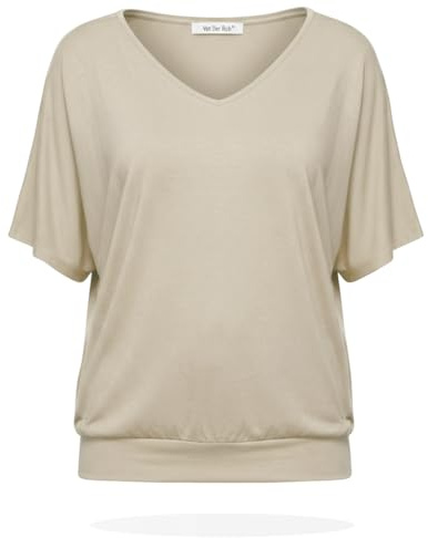 Van Der Rich ® – T-shirt kortärmade toppar – damer, Beige 1, M