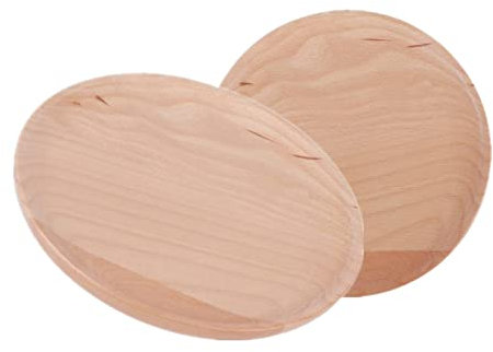 Platos de cena de madera, bandeja para servir postres de 8 pulgadas, platos de madera redondos, conjunto de 2 platos ligeros de fácil limpieza para platos, aperitivos, postres, platos clásicos irrompi