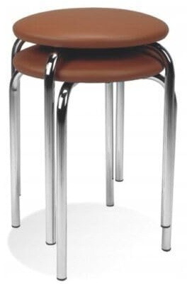 All4All 2 Stück Esszimmerhocker Küchenhocker Mercury Chromfüße Kunstleder Hocker Stühl (AL1 Weiß)