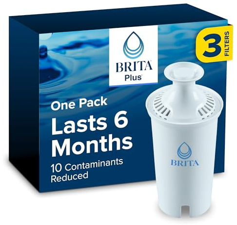 Brita Plus Replacement Water Filter, For Pitchers and Dispensers, 3 Pack