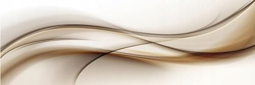 HUBDECO Selbstklebende Küchentapete Tapete - Fototapete Aufkleber mit Mattem Laminat Überzogen - auf Fliesen, Plexi, Möbeln, Schränken, Spiegeln - Welle Abstraktion Braun 180x60