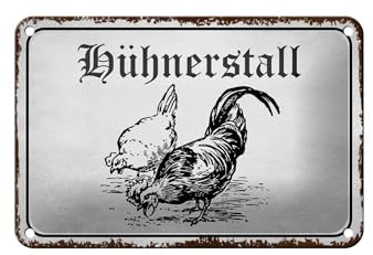 FEMER Blechschild Hinweis 18x12cm Hühnerstall Hühner Bauernhof