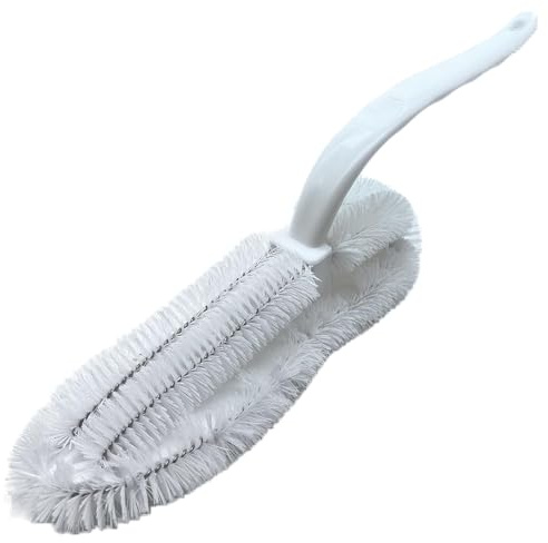 Ewerex Upgraded Shoe Cleaning Brush Soft Bristle, 360-Degree No Dead Space Inside Shoe Washing Brush for Sneakers, Extra Long Handle Suspendable Shoe Brush - White
