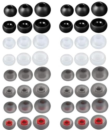 LMOGWL 48 piece silicone earplug replacement headphone earplug, earplug replacement pad, ear cap headphone accessory, 3 sizes (S/M/L), compatible with most in ear headphones (4 colors)