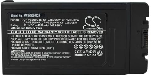 vhbw batteria compatibile con Panasonic Toughbook CF-54, CF-54 Gloved Multi Touch, CF-54 Lite notebook (4200mAh, 11,1V, Li-Ion)