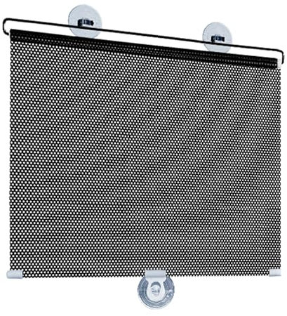 MZZHEDIE Rollo mit Saugnapf,Verdunkelungsrollo Ohne Bohren,Innen-Teleskop-Rollo,Sonnenschutz für die Windschutzscheibe des Autos,Sichtschutz,für Balkon,Büro,Auto,Reisen,Schwarz (W58×H125cm/23×49in)