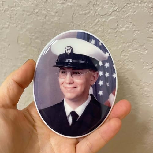 Piastrella commemorativa personalizzata in ceramica, ovale, 2,5 cm, impermeabile, in porcellana, per lapidi e tombe, placca lapide per decorazioni cimiteriali, ritratto tributo funebre