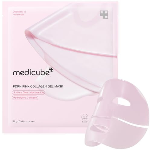 medicube Salmon DNA PDRN pink collagen jelly gel mask | overnight face mask for glass glow skin- elasticity, hydrating, firming and moisturizing | korean skincare, 28g, 1ea