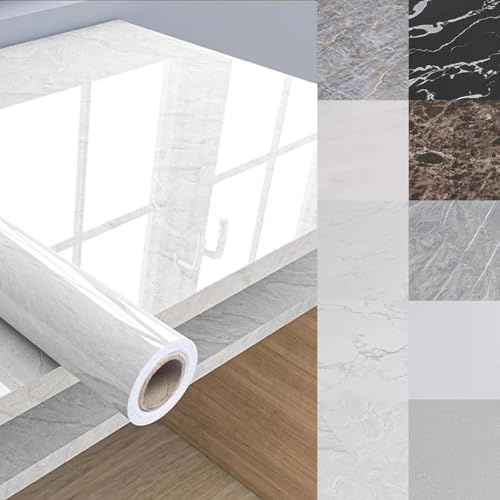 Eiauiuo Tischdecke Marmor Tischfolie Klebefolie PVC Möbelfolie Selbstklebend Tapete für Wand Wasserdicht Klebefolie DIY Deko Folie Tischschutz Folie für Fensterbänke Couchtisch Esstisch Küchen Schrank