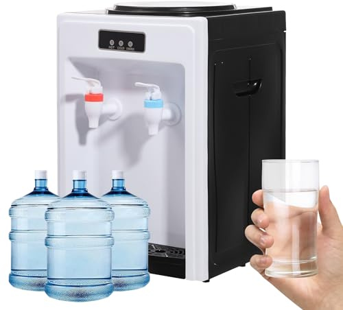 Dispensador de agua, dispensador de agua de 575 W, interruptor de pulsador para agua caliente y fría ≥ 90 °C/≤ 15 °C, dispensador de agua con refrigeración, dispensador de agua refrigerador y