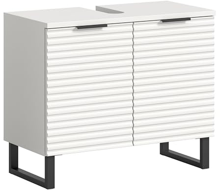 xonox.home - Waschbeckenunterschrank Riff 70x59x34 cm in weiß - Badezimmerkombination Badset Badmöbel - hochwertig verarbeitet pflegeleichte Oberfläche funktional erstklassige Qualität