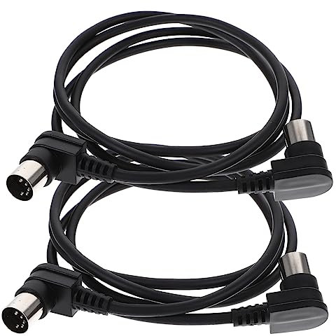 ifundom 90-Degree 5-Pin MIDI Male to Male Extension Cable 2pcs Audio Equipment Connector for MIDI Instruments Compatible Synthesizers and Keyboards