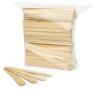 IceStick 200 Stück Eisstiele Holz - 150mm x 17mm x 1,7mm Birkenholz, Holzklötzchen zum Basteln, Holzstäbe zum Basteln, Holzspatel DIY Handwerk, Mundspatel Holz Bastelmaterial Für Kinder, Craft Sticks