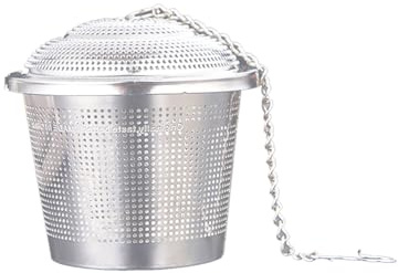 Stainless Steel Tea Strainer Infuser Tea ball Locking Ball Tea Spice Mesh Herbal Ball Cooking tools With Chain, Spice Seasoning Strainer, Large Capacity Tea Mesh Tea Infuser Strainer, Medium