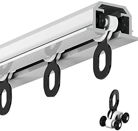 SaryEdge Integrierte Vorhangschiene zur Deckenmontage, Raumteiler-Gleitschiene für Schlafzimmer/Kinderzimmer/Krankenhaus, robuste versenkbare Vorhangstange für Dusche/Schrank/Da(Weiß - 3 m
