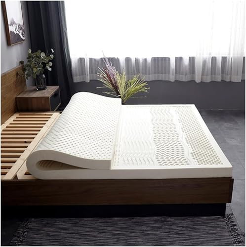 Matratzenauflage aus Naturlatex mit Waben-Porenbelüftung, importierter reiner Latex-Matratze für besseren Schlaf, waschbar und 10 cm dick, 135 x 200 cm