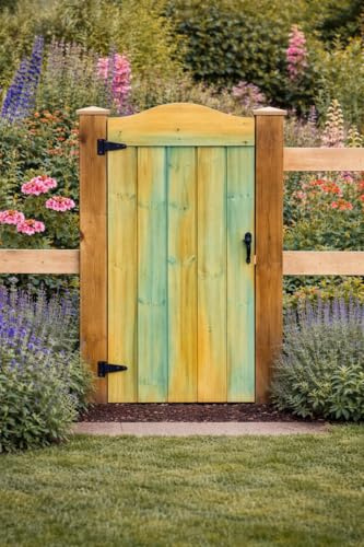 Wooden TVG Dome Garden Gate Pedestrian Gate Wooden Pressure Treated-6 FT (180cm High x 83cm Wide x 5cm Deep)