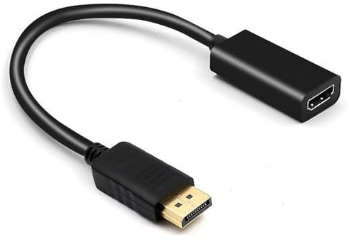 Annlpoy Adattatore DisplayPort a HDMI 4K, Convertitore Unidirezionale DP Maschio a HDMI Femmina con Audio - per Presentazioni e Ufficio