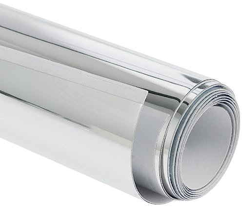 Specchio adesivo, autoadesivo fai da te, da incollare, pellicola a specchio, spessore 0,2 mm, specchio autoadesivo per bagno, soggiorno, camera da letto, armadio, fitness (50 x 100 cm)