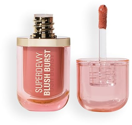 Revolution Superdewy Liquid Blush Burst – Aufbaubarer Flüssig-Blush für Wangen mit Serum-Formel (Peptide & Hyaluronsäure), vegan & tierversuchsfrei – Peach Spritz – 4,2 ml