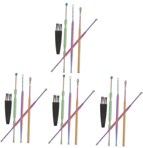 VALICLUD 4sets Professional Ear Wax Removal Kit Ear Cleaning Spoon Tools for Safe Earwax Removal