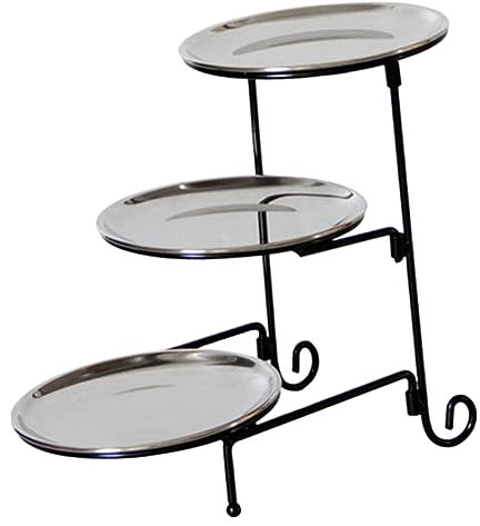Hoement Plateau À Collations 3 Niveaux Plateau De Rangement pour Fruits Secs Assiettes en Métal pour Service De Bureau