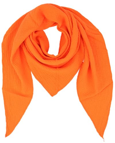 MIRROSI Damen Musselin Halstuch Made in Italy mit Leoprint oder Unifarben – Leichtes Dreieckstuch für Frühling & Sommer, Baumwolle, 200x80 cm