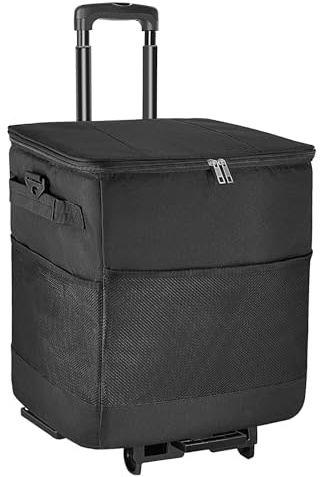 Kühlbox mit Rollen und Griff, große Kapazität, 35 l, Kühlbox, wiederverwendbar, mit Rädern, wasserdichtes Design, für Mahlzeiten, Straße, Picknick, Reisen, Outdoor