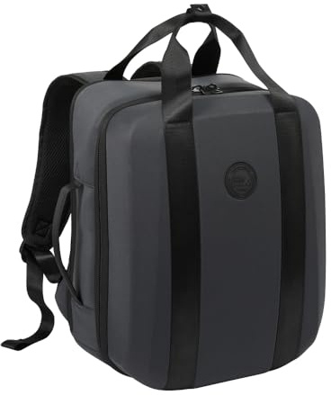 Cabin Max Paxos Kabinväska under sätet 20 l 40 x 20 x 25 cm, ShapeSafe, anti-utbuktning, lätt 680 g, handbagage, utan Ryanair, skalöppning, Bp grå, 24 L, Handbagage