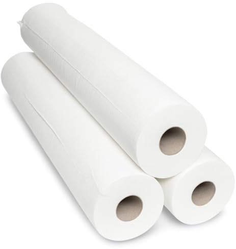 Commerline Ärztekrepp, 60cm × 50m, 9 Rollen, Liegenabdeckung, Arztrollen | 2-lagig, Einweg Liegenauflage, für Untersuchungs- & Massageliegen, Praxis, Kosmetik, Spa, Tattoo & Liege Rollen