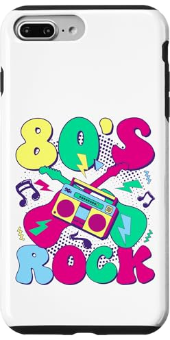 80’s Rock Design rétro années 80 avec Boombox et Guitares Coque pour iPhone 7 Plus/8 Plus